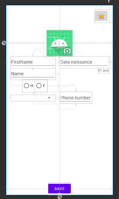 ConstraintLayout exercice 1 constraints